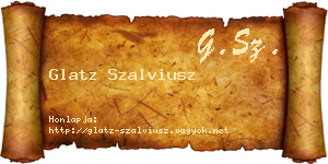 Glatz Szalviusz névjegykártya